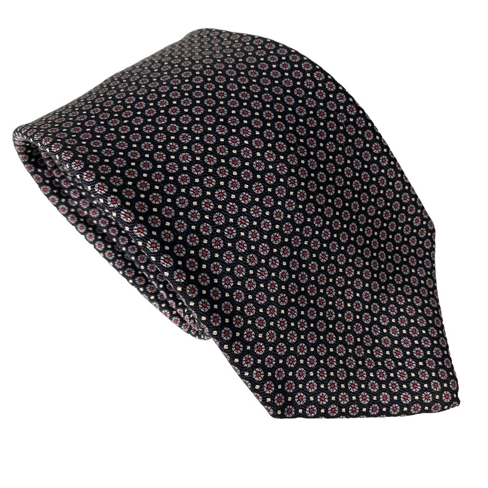 Brooks Brothers Makers Floral Tie Necktie Navy Blue Silk 59" 3.75"